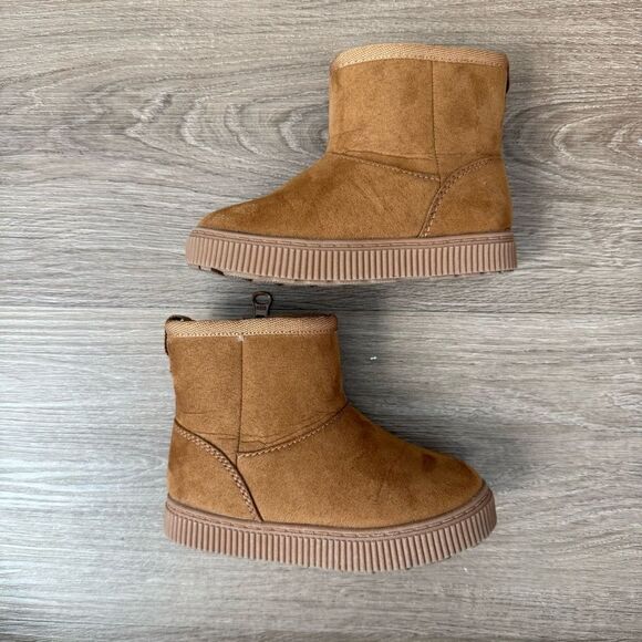 Cat & Jack Tan Faux Suede Winter Boots – Toddler Size 6 - Picture 2 of 12